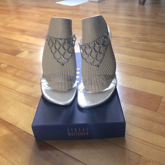New in box Stuart Weitzman clear crystal sandals - Picture 1 of 9